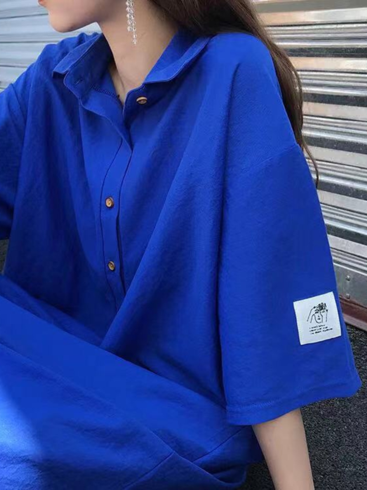 Korean Style A Line Shirt Dress - Vestido Camisa Plus Size Feminino de