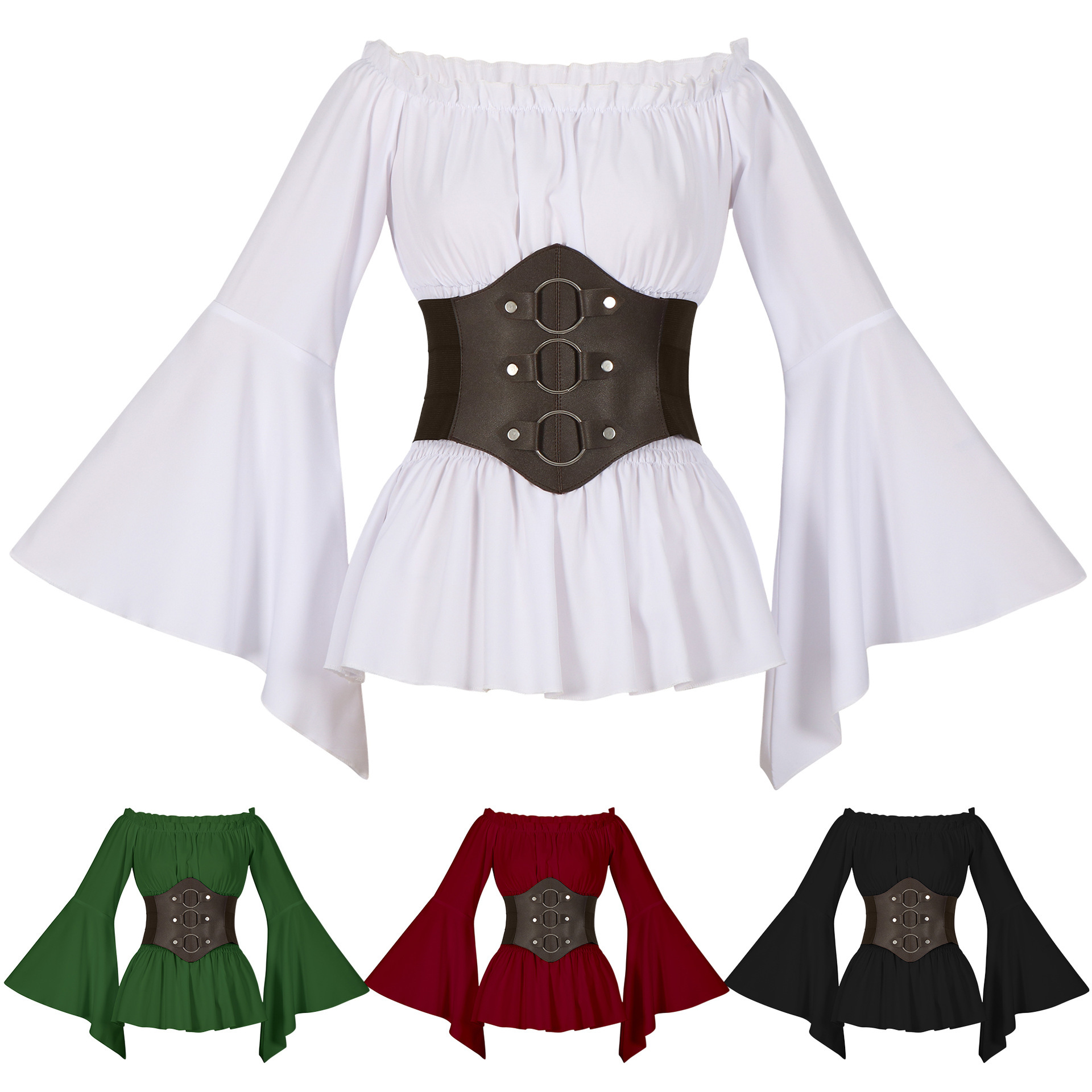 Tops - Camisa Pirata Medieval Vitoriana, Blusas Casuais