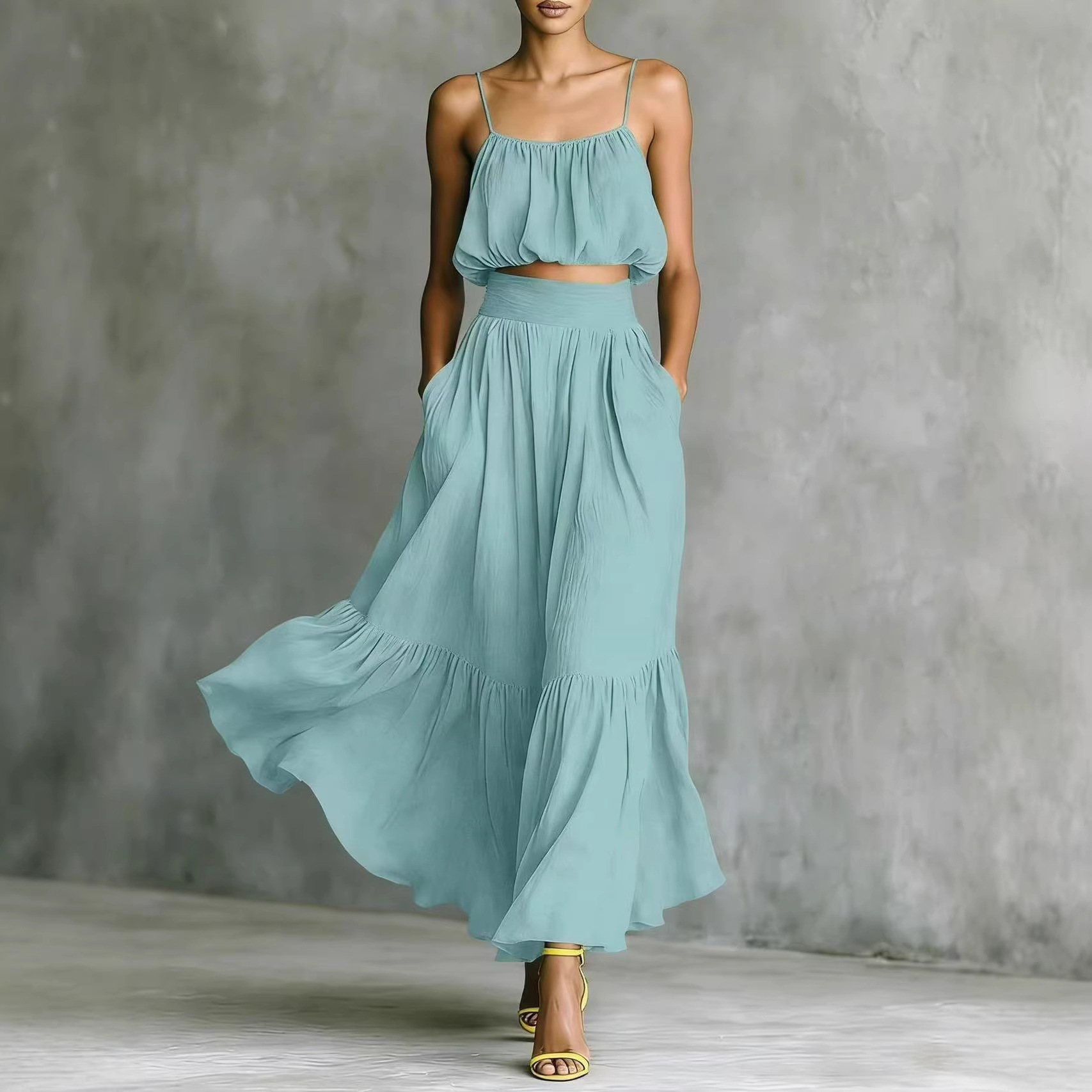 Conjunto Feminino de Verão 2 P - Boho Summer Beach Maxi Dress avaliação e preço