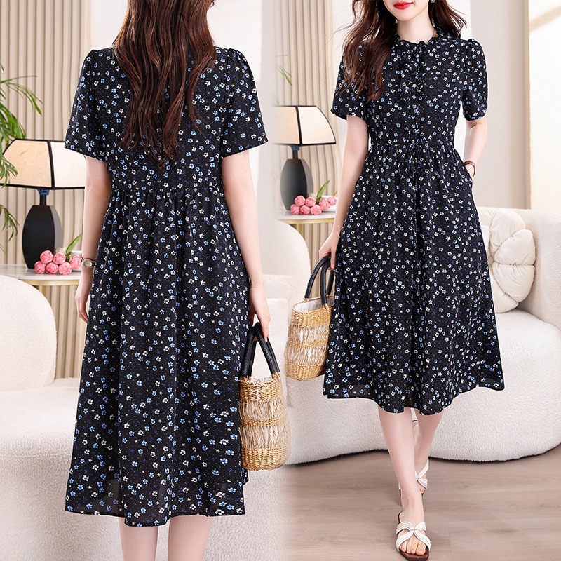 Vestido Midi Vintage Azul Mari - French Vintage Floral Midi Dress avaliação e preço