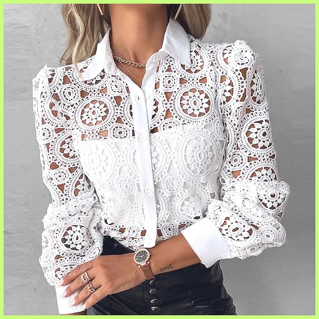 Camisa Branca de Renda Feminin - Blouses avaliação e preço